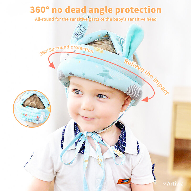 Capacete de Segurança do bebê Head Protection Hat Criança Anti-queda Pad Crianças Aprender a andar Crash Cap Chapelaria protetora ajustável