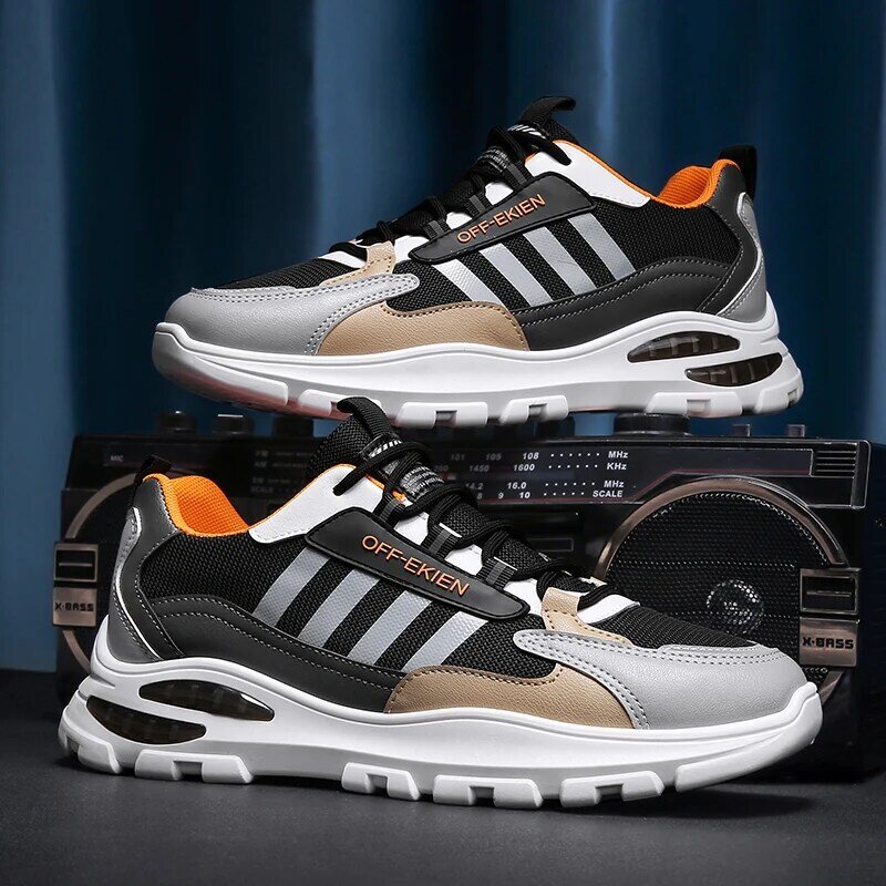 Men's new sneakers shoes light casual fashion running elastic leisure outdoor mesh summer sports tennis man walking 2022 size