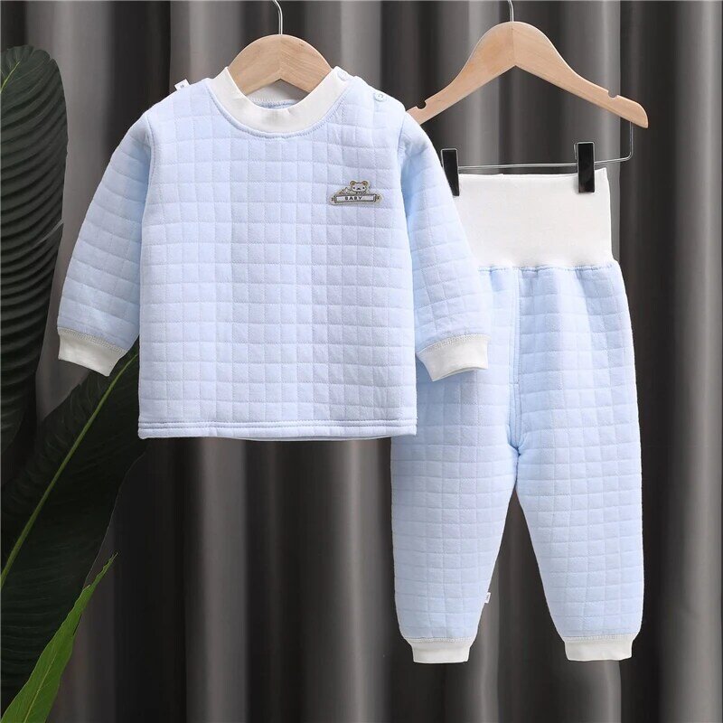 Ensemble de vêtements pour bébé garçon et fille, pyjama uni à manches longues et pantalon, tenue décontractée, printemps-automne