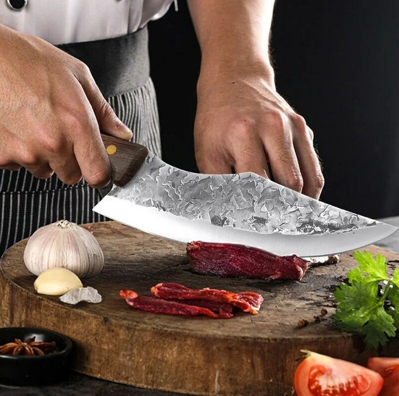 Cuchillo forjado para deshuesar de acero inoxidable, utensilio de carnicero para picar carne, utensilio de cocina para cortar