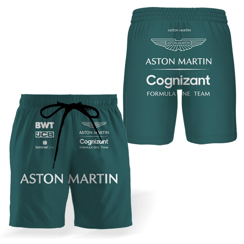 2023 nova equipe f1 aston martin verão shorts fórmula um piloto de corrida alonso novo design calças de praia calças esportivas