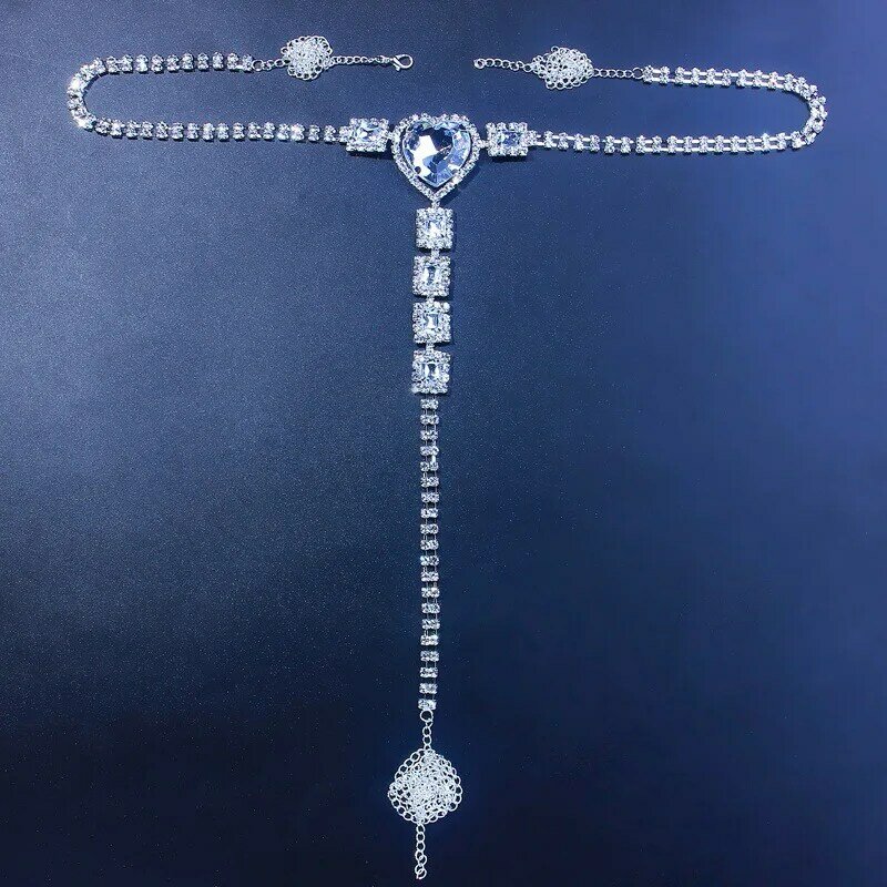 Berlian Imitasi Thong Bikini Pakaian Dalam Wanita Seksi Memanfaatkan Kristal Menawan Pinggang Tubuh Rantai Perhiasan Celana Dalam Lingerie Hadiah