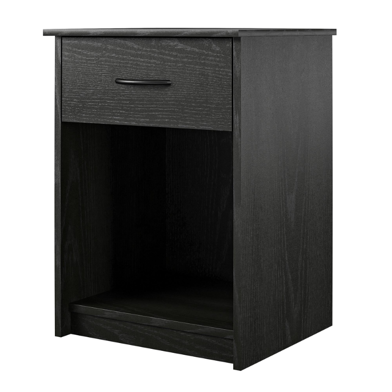 Mainstays Classic Nightstand with Drawer, Black Oak