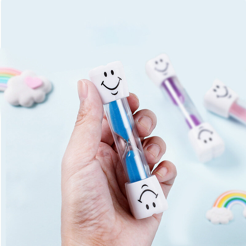 Clessidra sorridente per spazzolatura dei denti clessidra 3 minuti misuratore di tempo della sabbia dentale clessidra clessidra per bambini decorazione regalo per bambini casa