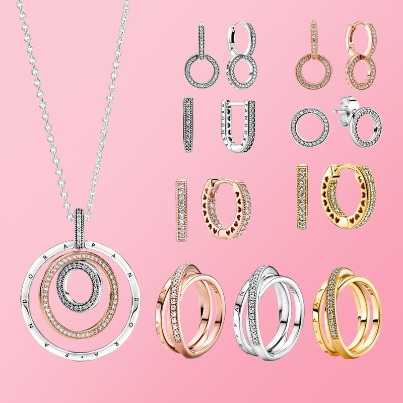 Perhiasan Musim Panas 2021 untuk Wanita Cocok Pandora Asli Jimat Buatan Sendiri Desainer 100% 925 Perak Murni Aksesori Kalung Bijoux Luxe