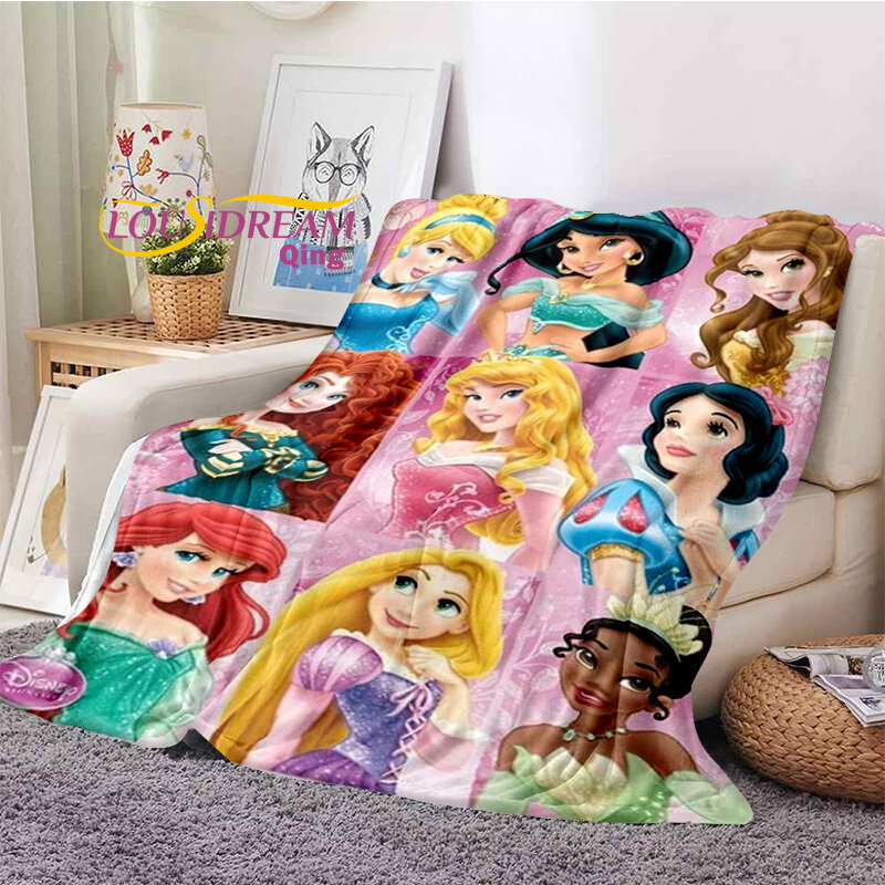 The Princess Printed Blanket Flannel Blanket Bed Throw Soft Cartoon Animal Printed Bedspread Bedspread Sofa Blanket