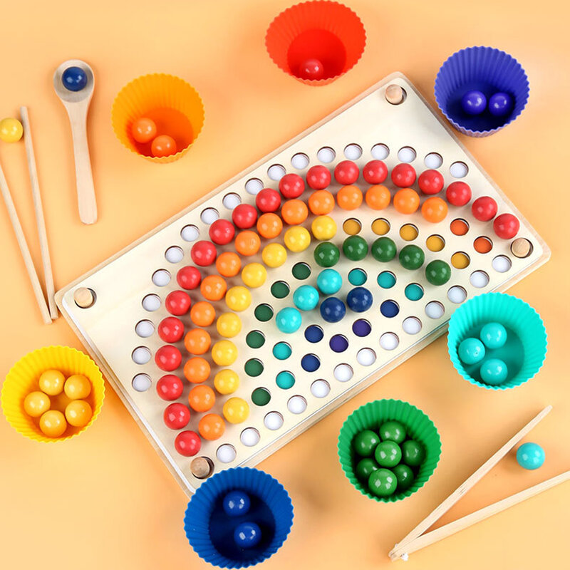Giocattolo interattivo di riconoscimento di Puzzle di selezione di colore dei branelli della Clip dei giocattoli del bordo dell'arcobaleno dei bambini per il regalo di compleanno dei bambini