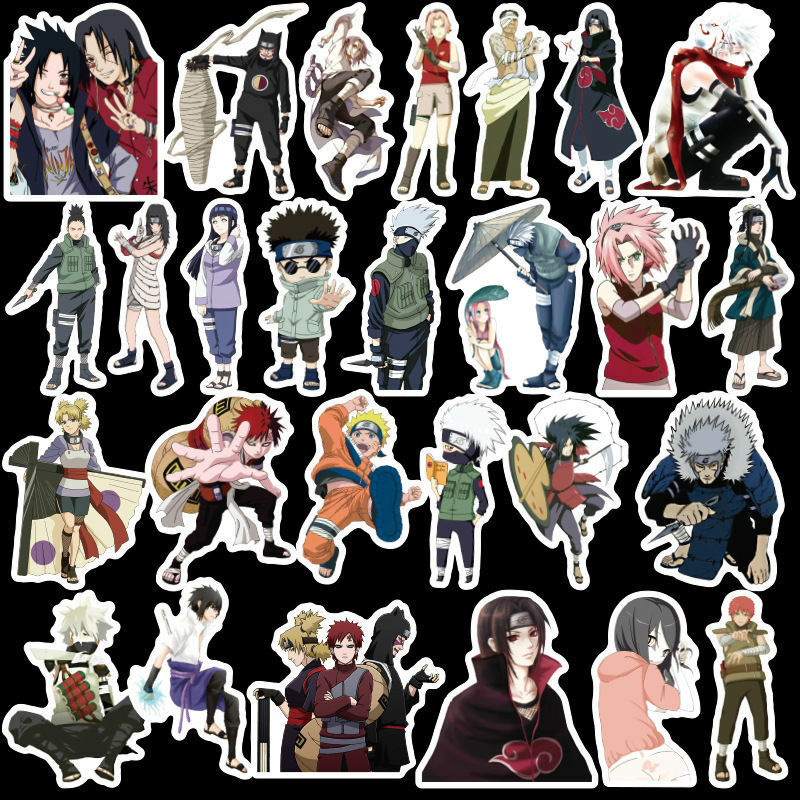 100 Buah Stiker Kartun Bandai Naruto Tahan Air Stiker Grafiti Karakter Buku Catatan Jurnal Bagasi Gitar Dekorasi