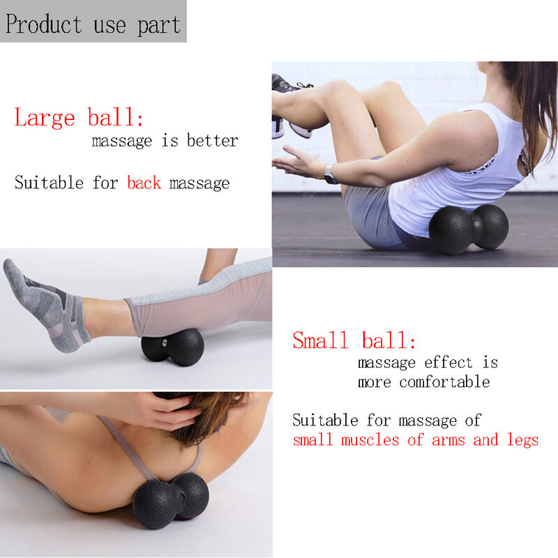 Peanut Massage Acupressure Ball Set Neck Back Trigger Point Massager Myofascial Physical Therapy Release Fitness Yoga Cellulite