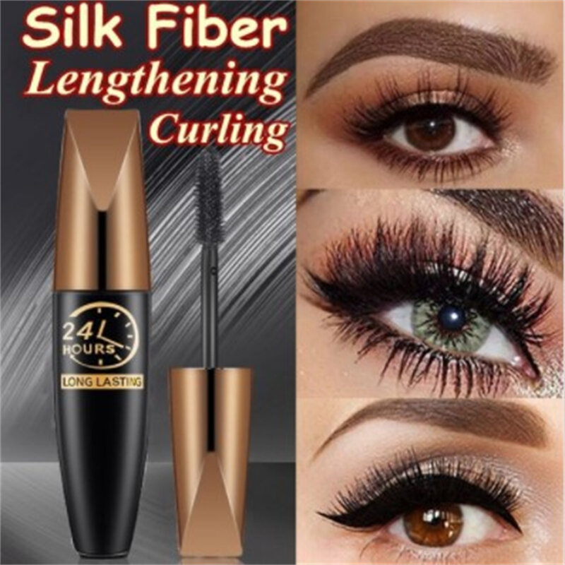 1Pcs 8D Silk Fiber Lash Mascara Waterproof Mascara for Eyelash Extension Black Thick Eye Lashes Curler Cosmetic