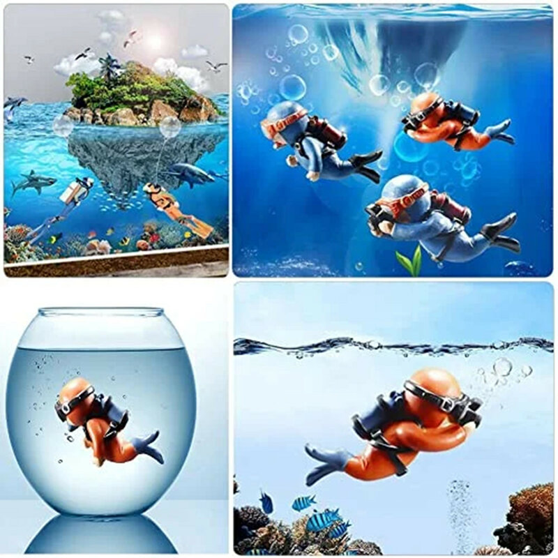 Dekor Aquarium Zubehör Interessant Schwimm Dekoration Fisch Tank Kawaii Frogman Aquarium Ornamente Pet Simulierte Mini Taucher