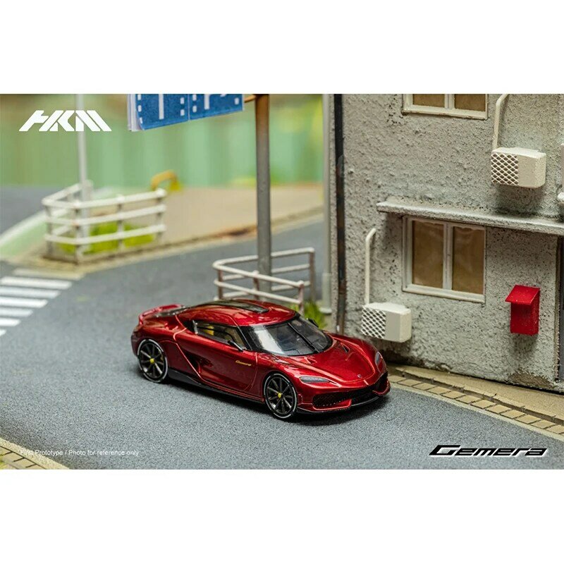 Przedsprzedaż HKM 1:64 Koenigseg Gemera Hybrid sport Alloy Diorama kolekcja modeli samochodów miniaturowe Carros zabawki bez zapasów