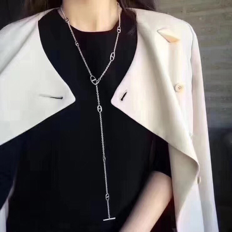 Korean Mode Schwein Nase Tasche Kette DIY Frauen Zubehör Verwendet für Halskette Armband Taille Körper Vintage Edelstahl Schmuck