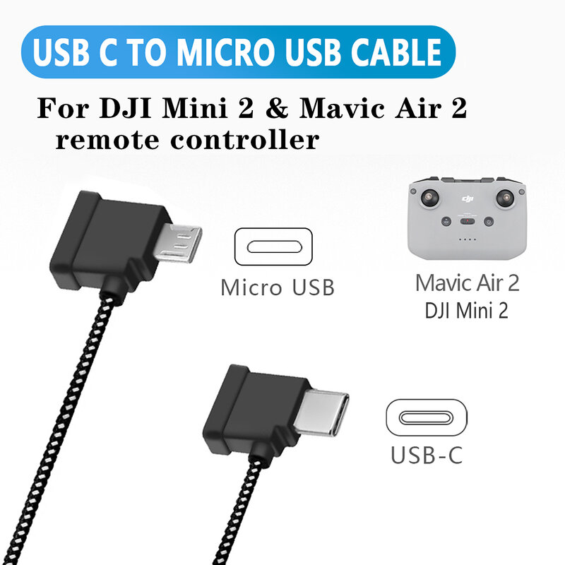 كابل بيانات ل DJI Mavic 3/Ari 2/2S/Mini 2/oomo Pocket 1 2 الطائرة بدون طيار IOS Type-C مايكرو USB محول سلك موصل هاتف تابلت كابل