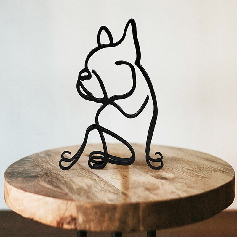 Минималистичная Художественная Скульптура в виде собаки, персонализированный подарок, металлический декор, Современное украшение для дом...