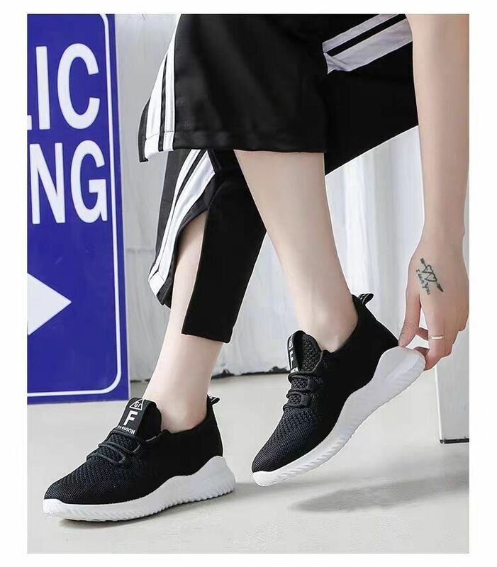 2021 여성 스 니 커 즈 봄 여름 캐주얼 여성 신발 한국어 패션 실행 흰색 플랫 신발 레이스 업 통기성 메쉬 신발