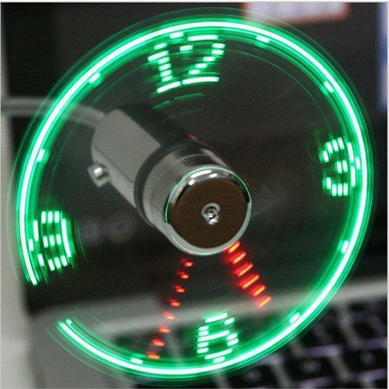 USB Fans Mini Time And Temperature Display Creative Gft With LED Light New Cool Gadgets Products For Laptop PC Dropship 2022