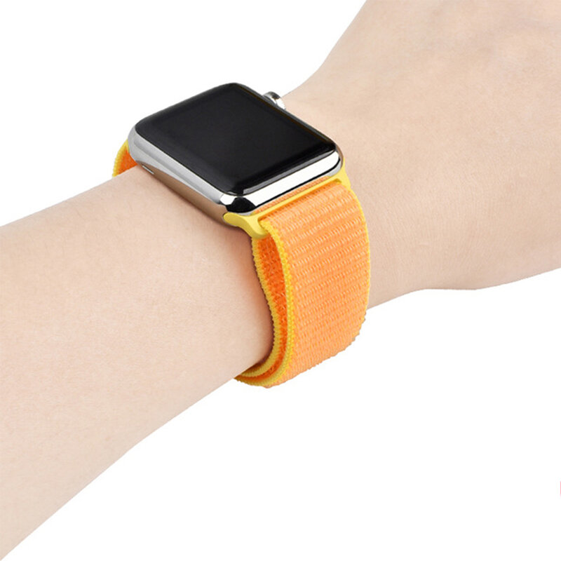 Zachte Nylon Sport Strap Voor Apple Horloge 7 6 5 4 3 Lichtgewicht Ademend Horlogeband Polsband 45Mm 41Mm 40Mm 44Mm 42 38 Horlogebanden