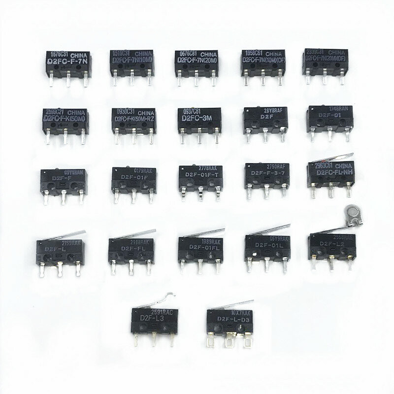 Microinterruptor de ratón original, nuevo, 2 piezas, 10m, 20m de D2FC-F-7N (50M), D2F, D2FC-F-K, D2F-F, D2F-01, D2F-01L, D2F-01FL