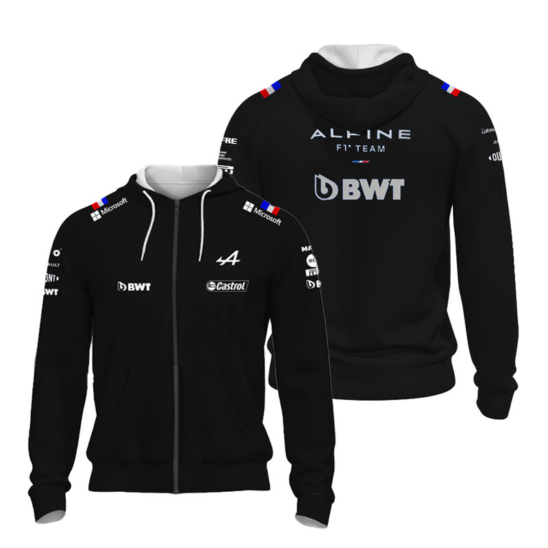 2022 nova f1 jaqueta oficial venda quente fórmula um alpine f1 equipe azul hoodie corrida de inverno zip camisa ventilador superior de grandes dimensões
