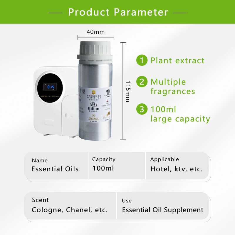 100ml Aromatherapy Machine Essential Oil Pure Plant Extract Household Fragrance Air Freshener Electric Essential Oil Diffuser