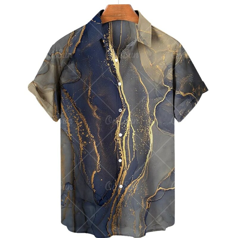 Camisa unisex 2022 legal abstrato renderização tie dye impressão 3d havaiano camisas retro camisa masculina casual manga curta respirável topo