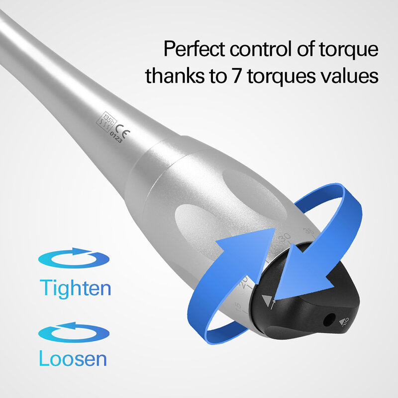 Dental Implant Torque Wrench Handpiece Ratchet Latch Head 12PCS Drivers 5-35 N.cm 7 Torque Levels Dentist Dentistry Tools