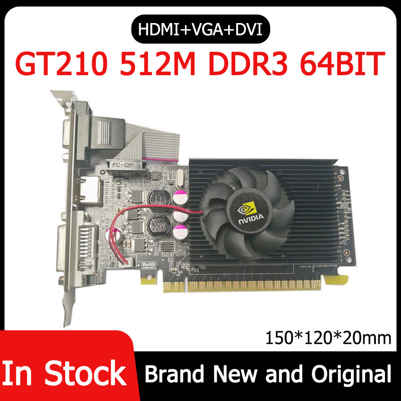 การ์ด GT210 512M DDR3 64Bit คอมพิวเตอร์ HDMI VGA DVI All-In-One กราฟิกเดสก์ท็อปการ์ดเดสก์ท็อปอุปกรณ์คอมพิวเตอร์