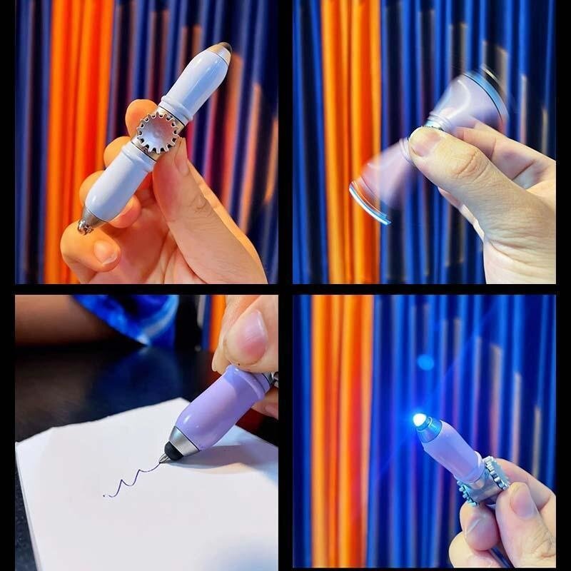 2 In 1 Kreative Invisible Glow Fidget Spinner Stift Magie Fingertip LED Rotierenden Touchscreen Fingertip Stift Stress Relief Spielzeug