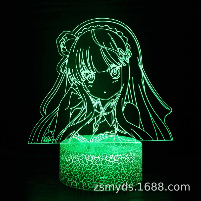 Re The Different World Life From Scratch Fairy Tail Series lampada da scrivania 3D LED Night Light arredamento camera da letto luci per la decorazione della stanza