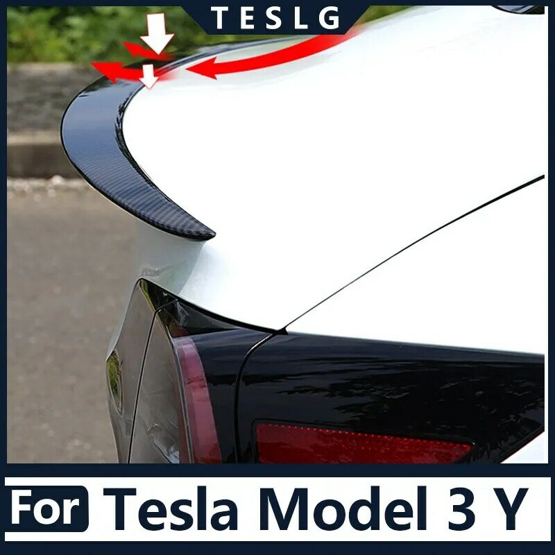 Spoiler per auto in plastica ABS per il 2022 Tesla Model 3 Model Y Car Tail Car Trunk Sticker ala posteriore accessori per la modifica esterna