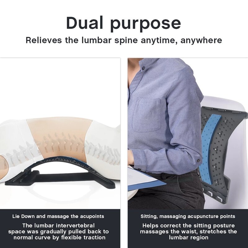 Voltar massageador maca magnética terapia pescoço estiramento ferramentas massageador travesseiro cervical fitness apoio lombar postura corrector