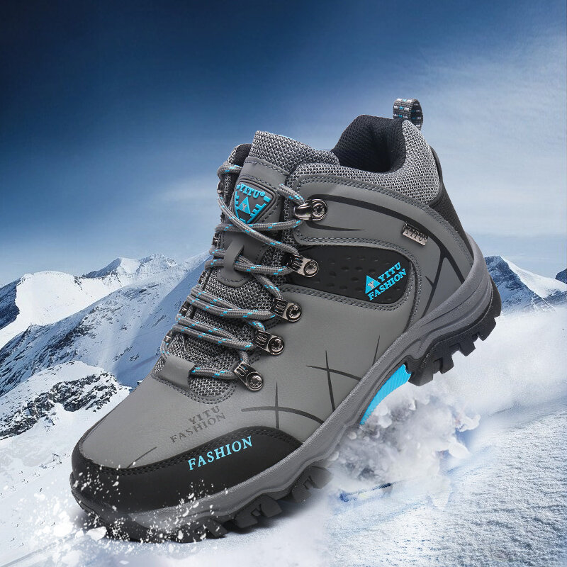 Zapatillas de deporte impermeables para Hombre, Botas de nieve para mantener el calor, de cuero suave, para senderismo, invierno, 2022