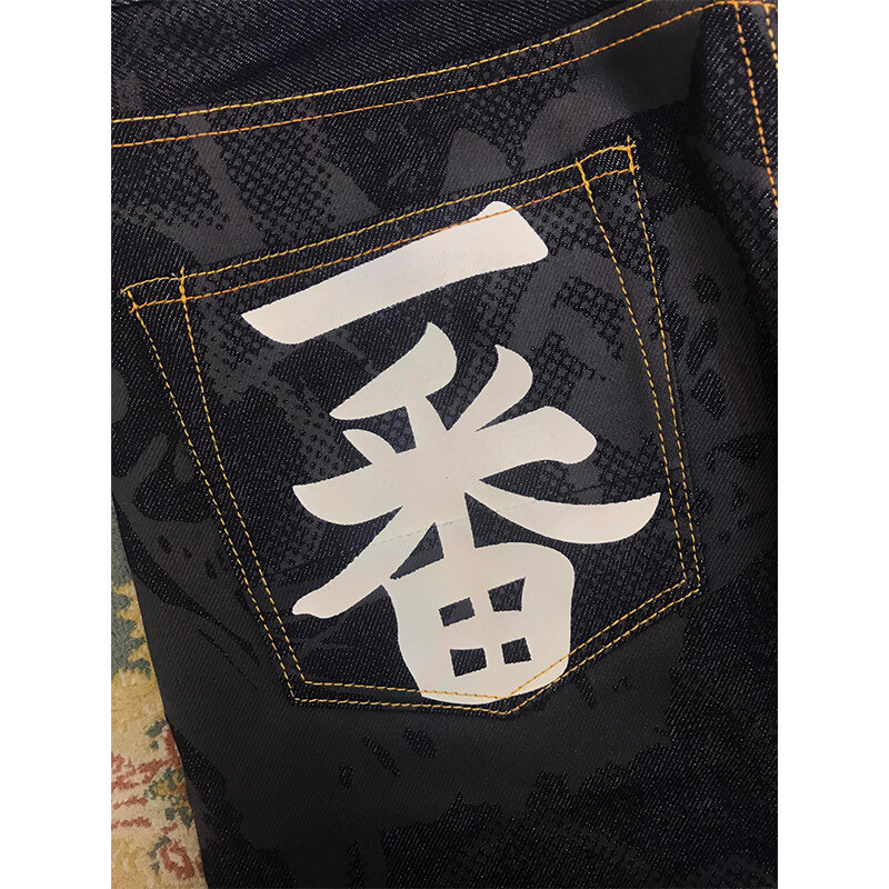 Pantalones vaqueros con estampado de gaviota pequeña para hombre, vaqueros de alta calidad con patrón de impresión M Retro de estilo japonés, nueva colección