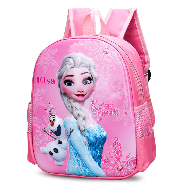Disney Cartoon Schoolbag para meninas, Frozen 2, Elsa, Anna, princesa, bolsa de escola primária fofa, mochila do jardim de infância