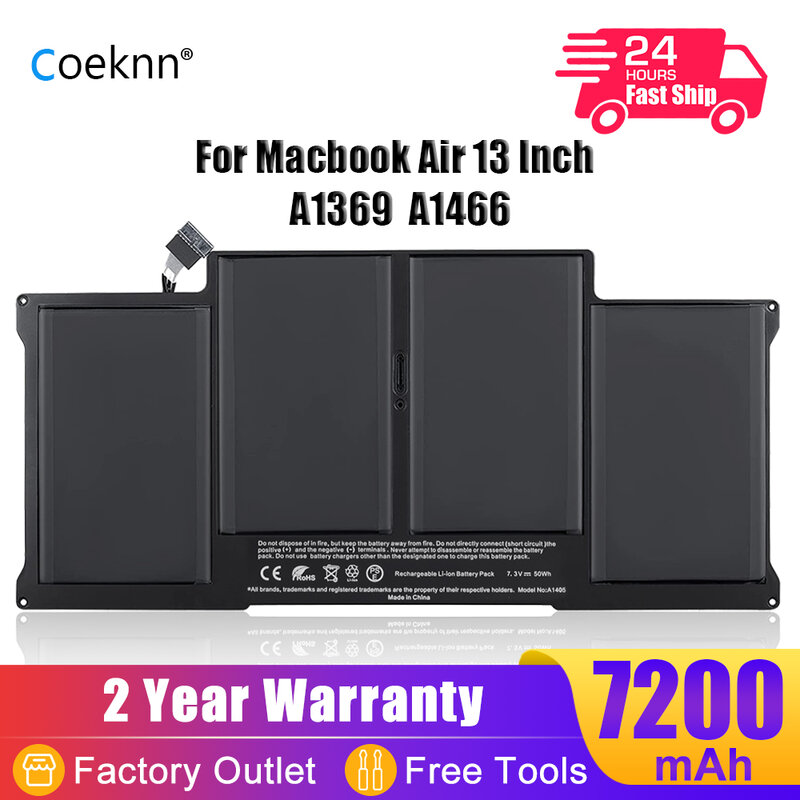 Coekn-a1405 A1406 A1375 A1965 Baterai Laptop untuk Apple MacBook Air 13 "11" A1396 A1466 A1370 A1465 A1932 A2179