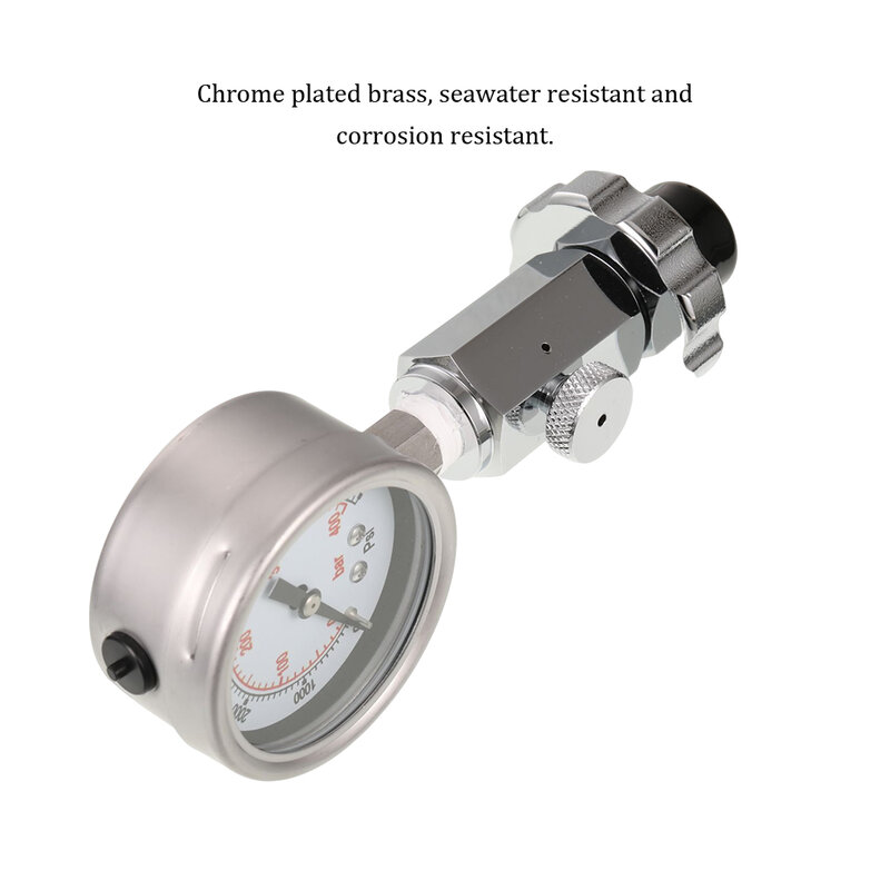 Checker pressione del serbatoio dell'aria con guarnizione lettura del Gas DIN strumento di misurazione a lunga durata in metallo trasparente con manometro accurato
