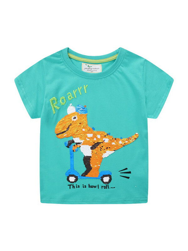 2022 летние футболки для маленьких мальчиков, Детская футболка с коротким рукавом и мультяшным принтом динозавра, футболки из хлопка