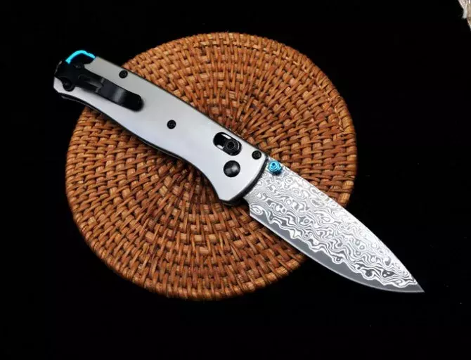 Damascus Steel Blade BENCHMADE 535 Tactical Folding Knife Titanium Alloy Handle Outdoor Camping Survival Pocket Knives