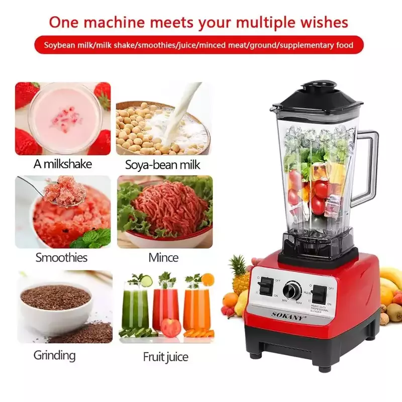 NEW 2023 220V blender professional Heavy Duty Commercial mixer juicer 7Speed & blades Grinder ice smoothies coffee Maker BPA