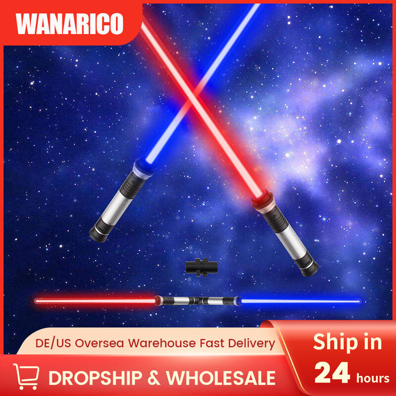 WANARICO 1/2pcs Flashing Lightsaber Laser Double Sword Toys Sound and Light for Boy Girls