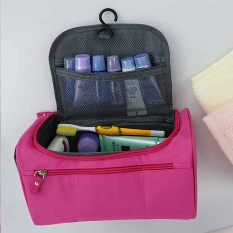 Nuova borsa da toilette portatile borsa da toilette per cosmetici da bagno impermeabile da donna custodia per trucco da viaggio di grande capacità