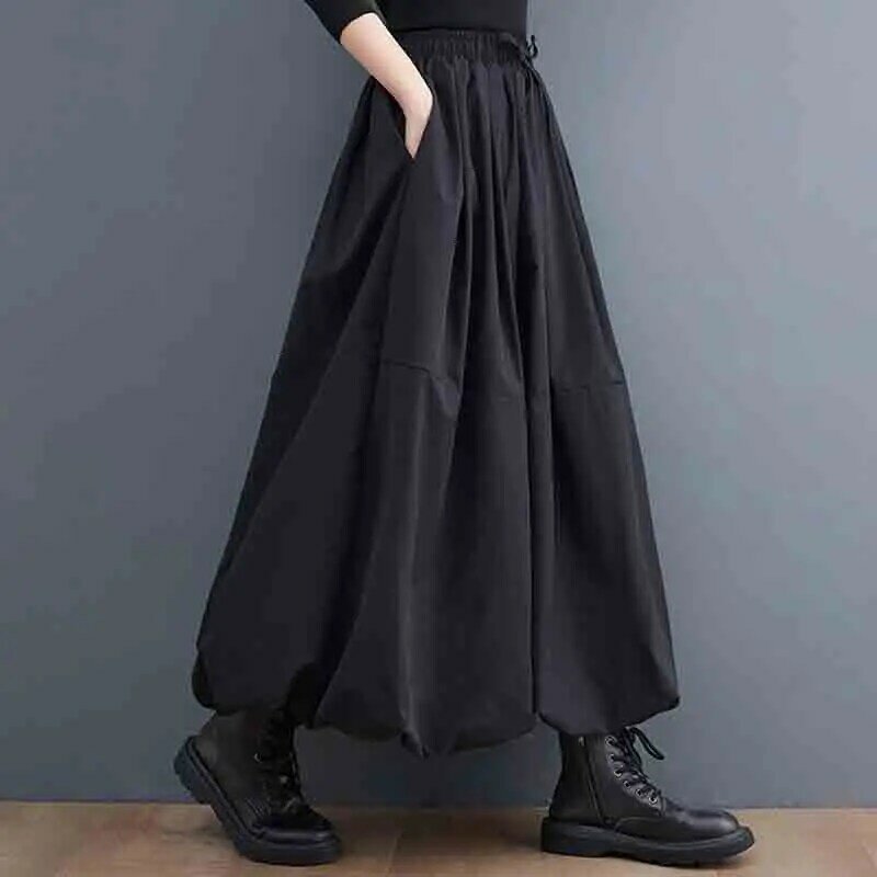 Falda informal de lino y algodón para mujer, prenda cómoda de Color liso, a la moda, para primavera y verano, T02, 2023