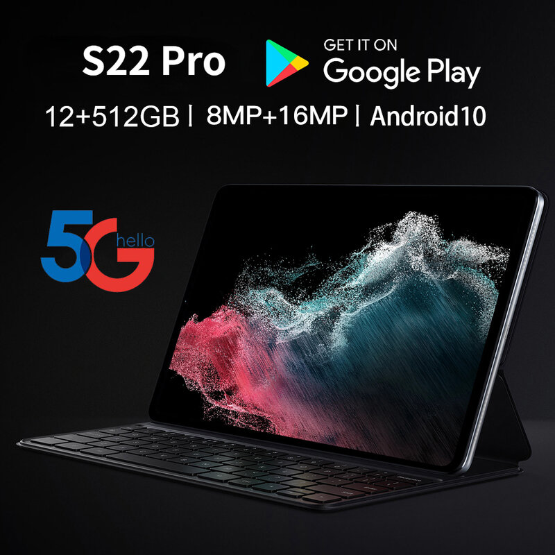 [Prima mondiale] nuovo Tablet 5G originale Tab S22 Pro Android 10 6GB 128GB 256GB 8800mAh 2K schermo LCD 10 pollici Android Tablet PC