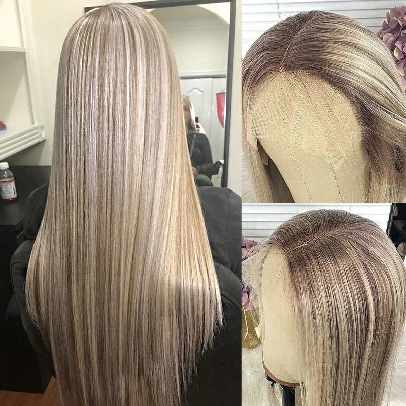 P18 613 Original Bone Straight Human Hair Wig 40 Inch Blonde Hghlight HD Lace Front Wig Glueless 13X4 Lace Frontal Wig For Women