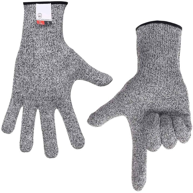 4 Pairs Cut Resistant Gloves Food Grade Level 5 Hand Protection,Kitchen Cut Gloves, 2 Pairs Large & 2 Pairs Medium