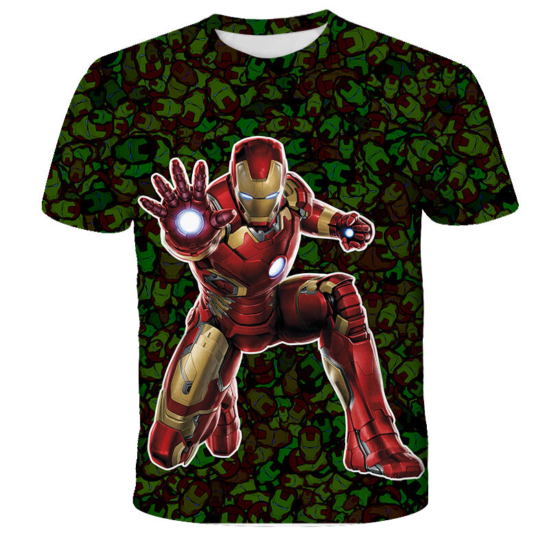 Marvel Seires Superhero Iron Man T-Shirt ragazzi T Shirt bambini ragazze top Tee abbigliamento per bambini Costume Cosplay regalo di compleanno per bambini