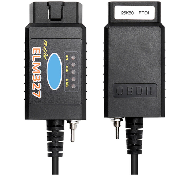 ELM327 USB FTDI PIC18F25K80 رقاقة ELMconfig رمز قارئ ل Fo-rd HS يمكن/MS يمكن forecast الدردار 327 OBDII أداة تشخيصية