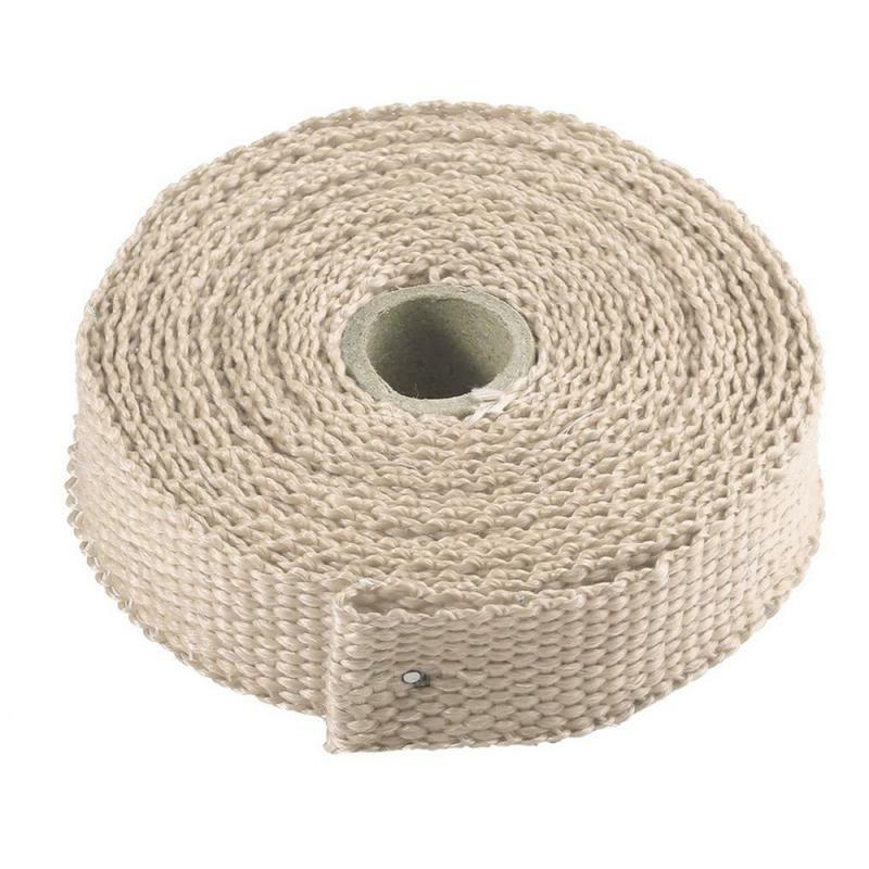 1.5mm*25mm*5m Exhaust Heat Wrap Roll Pipe Incombustible Turbo Heat Wrap Tape With 4 Stainlesssteel Zip Ties For Car Motorcycle