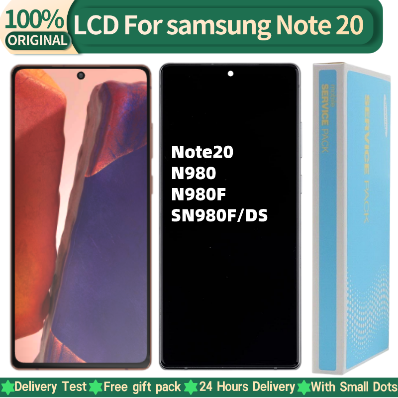 삼성 Galaxy Note 20 용 슈퍼 AMOLED 디스플레이 터치 스크린 디지타이저 Note20 N980F SN980F/DS LCD 도트 교체